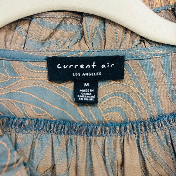 Current Air BlueGreen and Tan Swirl Blouse. Like NEW! Wear Year Round. - Picture 3 of 5